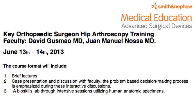 Treinamento de Artroscopia de Quadril Boston 2013