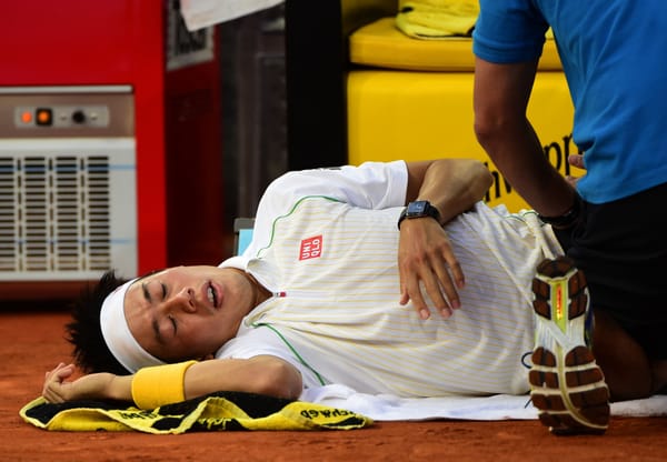 Lesão no quadril do tenista Kei Nishikori em jogo contra Rafael Nadal